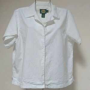 Cabela's XL button down blouse textured stitch pattern cotton blouse